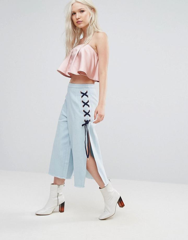 N12h High Split Culottes - Blue