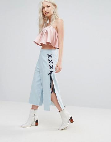 N12h High Split Culottes - Blue