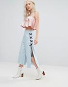 N12h High Split Culottes - Blue