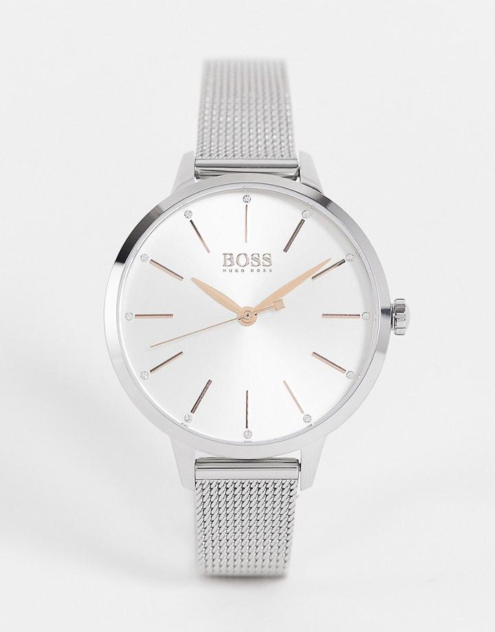 Boss Women's Mesh Watch In Silver 1502611