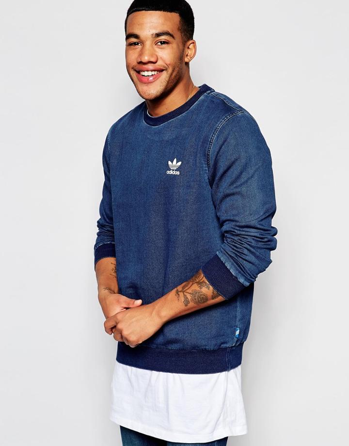 Adidas Originals Denim Sweatshirt Aj7727 - Blue