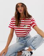 Fiorucci Stripe Logo T-shirt-red