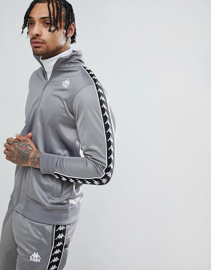 Kappa Track Jacket With Sleeve Taping In Gray - Gray