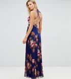 Asos Tall Floral Cami Pleated Maxi Dress - Multi