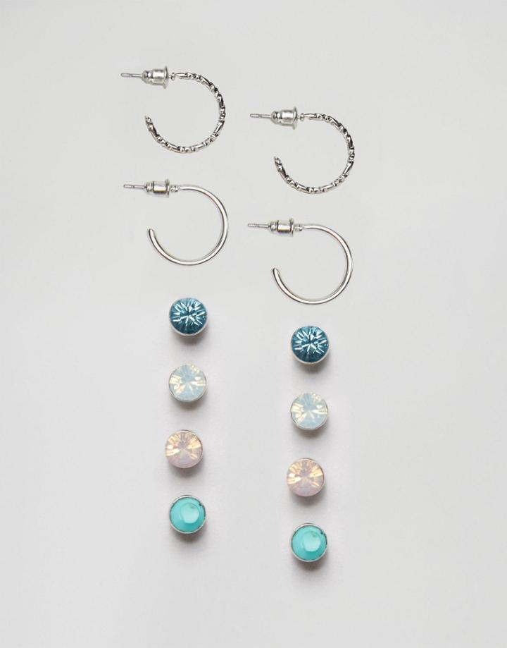 Limited Edition Pastel Stud And Hoop Earrings - Multi