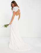 Y.a.s Bridal Cut Out Dress With Full Bodice And Train In White