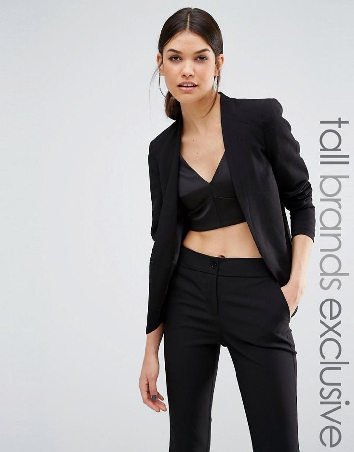 Y.a.s Tall Clady Collarless Blazer - Black