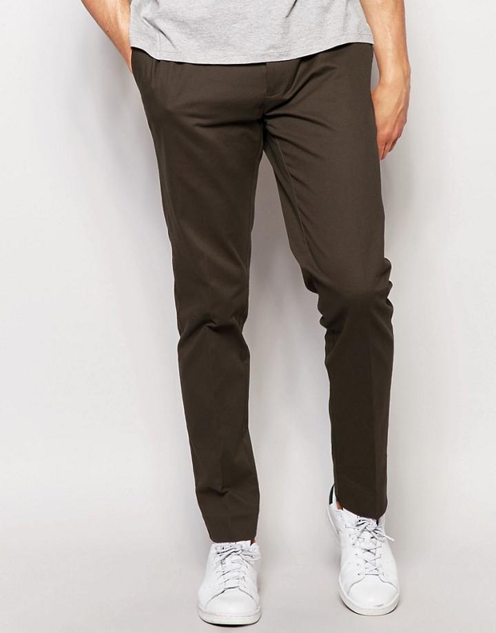 Asos Skinny Smart Chino Pants - Brown