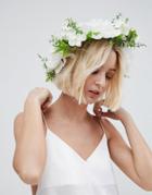 Asos Bridal Statement Floral Vine Headband - White