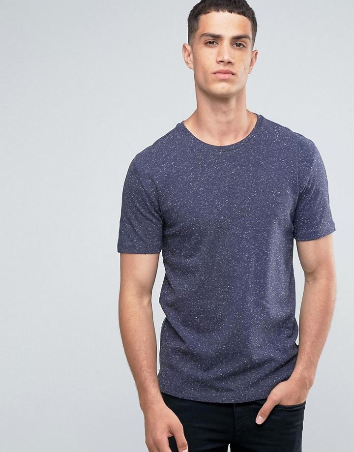 Only & Sons Crew Neck T-shirt With Fleck - Navy