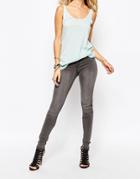 Noisy May Eve Low Rise Skinny Jean - Gray