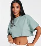 Asos Design Petite Super Crop T-shirt In Teal-green