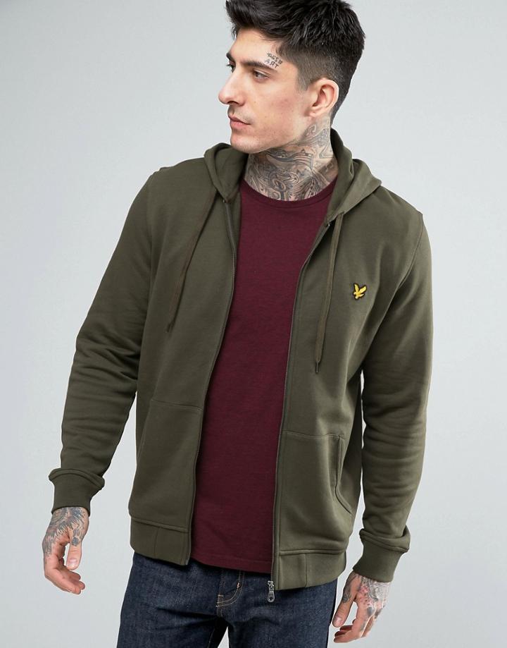 Lyle & Scott Zip Through Hoodie - Green