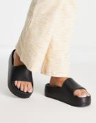Asos Design February Flatform One Piece Sliders In Black