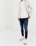 Ldn Dnm Extreme Skinny Fit Jeans In Dark Indigo Wash - Blue