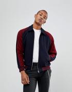 Asos Varsity Jacket In Burgundy - Red