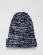 Threadbare Beanie In Blue Marl - Blue