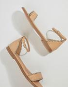 Missguided Studded Flat Sandals - Beige