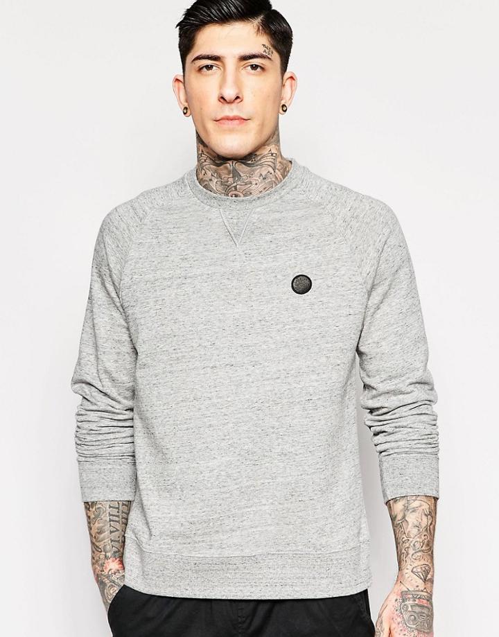 Pretty Green Sweatshirt In Loopback - Gray
