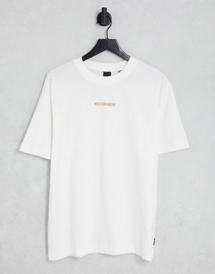 Only & Sons Oversized T-shirt With Surf Tour Back Print In White