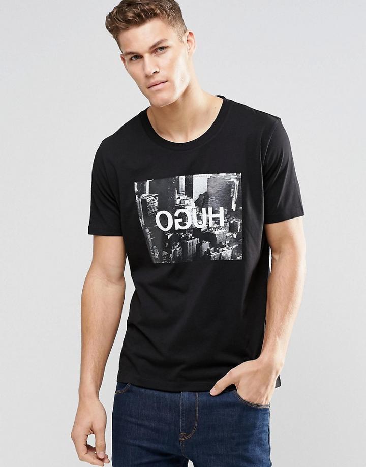 Hugo By Hugo Boss T-shirt With Oguh Print In Black - Black