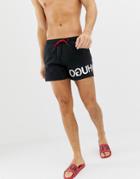 Hugo Reverse Logo Swim Shorts - Black