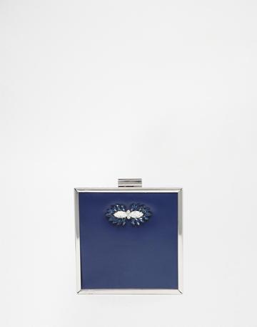 Johnny Loves Rosie Exclusive Square Box Clutch Bag - Navy