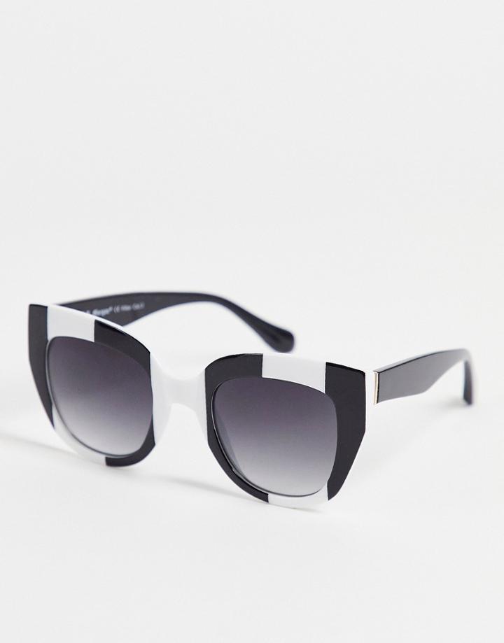 Aj Morgan Captured Oversized Round Lens Sunglasses-black
