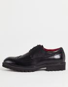 Devils Advocate Leather Lace Up Brogues In Black