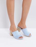 Lost Ink Blue Espadrille Heel Mules - Blue