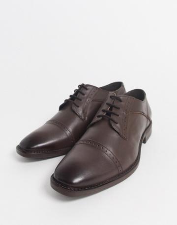 Redfoot Leather Toe Cap Shoe In Brown