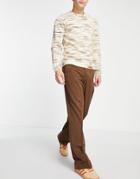 Asos Design Wide Leg Smart Pants In Chocolate Brown