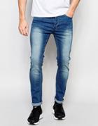 Threadbare Skinny Jeans In Blue Wash - Blue
