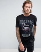 Asos Relaxed T-shirt With Flamingo Print - Black