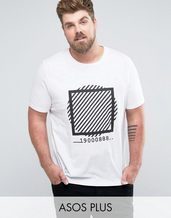 Asos Plus T-shirt With Circle Print - White