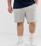 Asos Design Plus Slim Chino Shorts With Pleats In Beige - Beige