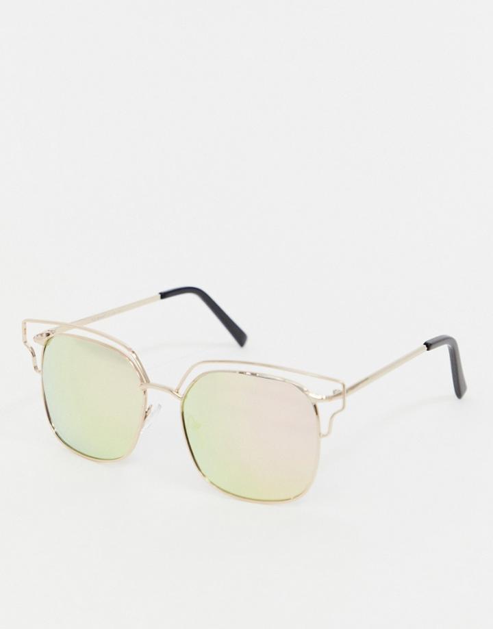 Aj Morgan Pink Tinted Lens Aviator Sunglasses