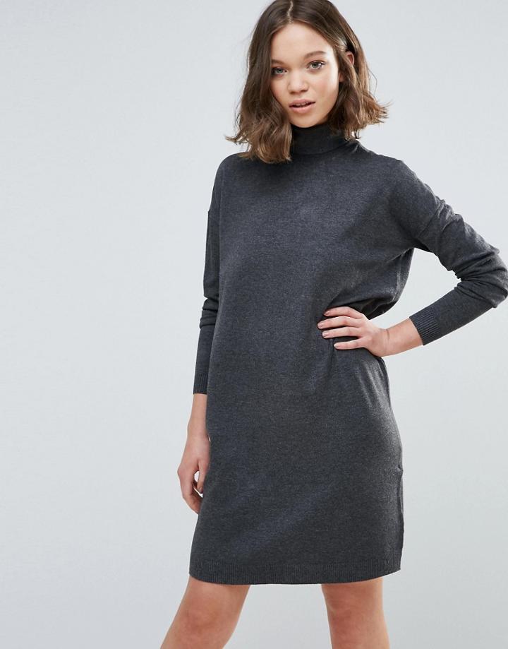 Mbym Roll Neck Sweater Dress - Gray