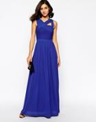 Warehouse Pleated Maxi Dress - Blue
