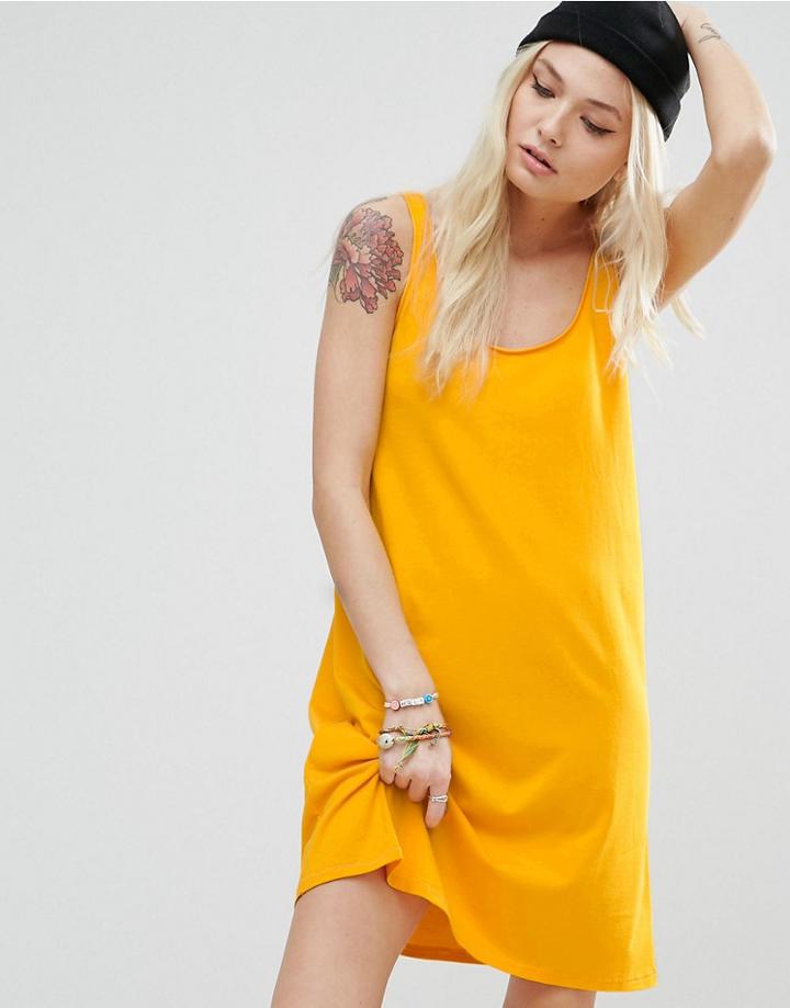 Asos Ultimate Mini Tank Dress - Yellow