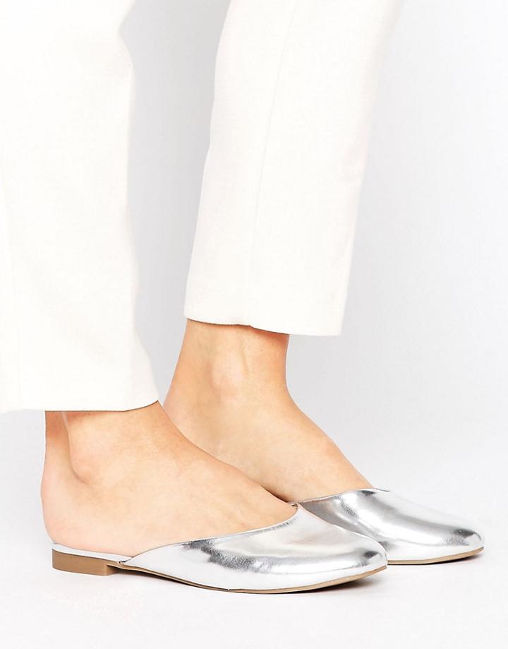 New Look Flat Mule - Silver