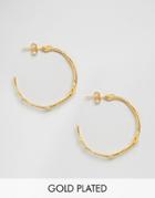 Ottoman Hands Branch Hoop Earrings - Gold