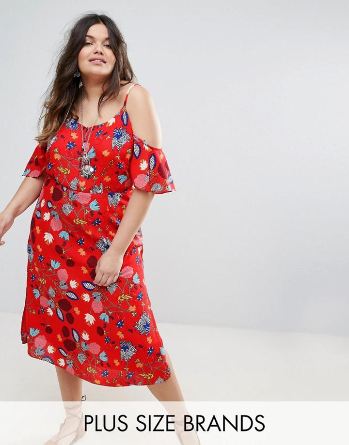 Alice & You Cold Shoulder Floral Tea Dress - Multi