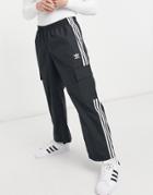 Adidas Originals 3-stripes Cargo Joggers In Black