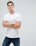 Abercrombie & Fitch Henley T-shirt Icon Moose Logo In Bright White - White