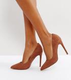 Asos Design Wide Fit Paris Pointed High Heeled Pumps In Mocha-brown