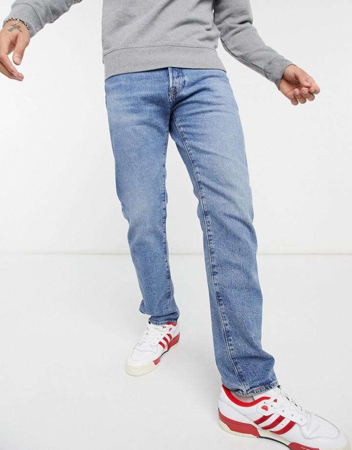 Levi's 501 '93 Straight Fit Jeans In Basil Drip Mid Indigo Worn In Wash-blues