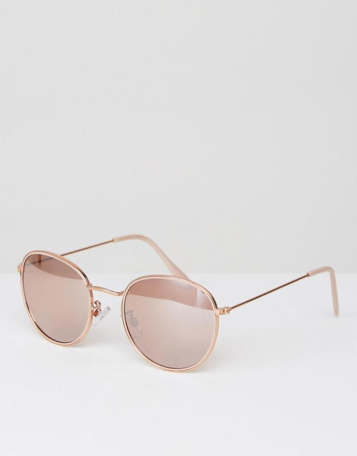 Mango Rose Gold Tinted Sunglasses - Gold