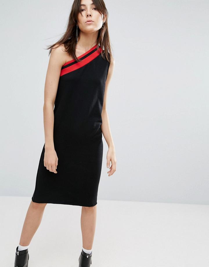 Cheap Monday Mix One Shoulder Dress - Black