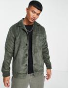 Bolongaro Trevor Wide Cord Button Through Pocket Overshirt - Part Of A Set-green